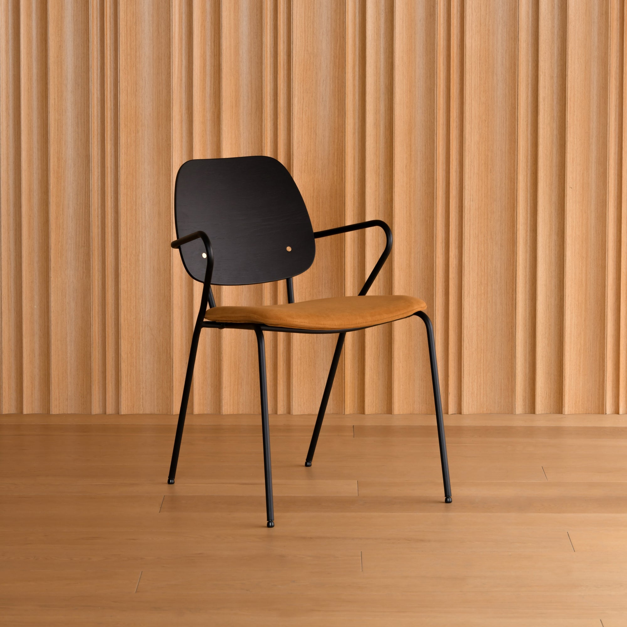 New Piece_Cadot_Queen B Dining Chair Velvet Upholstered Seat_Mustard_Dining Chair_2