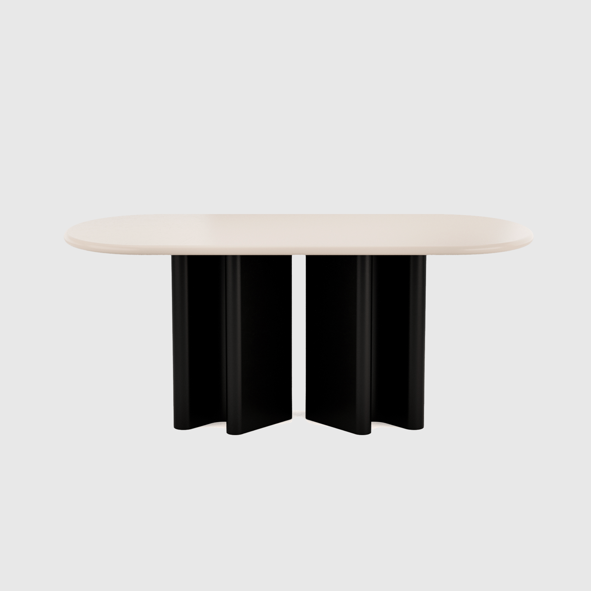 Flow Dining Table - Ivory & Black