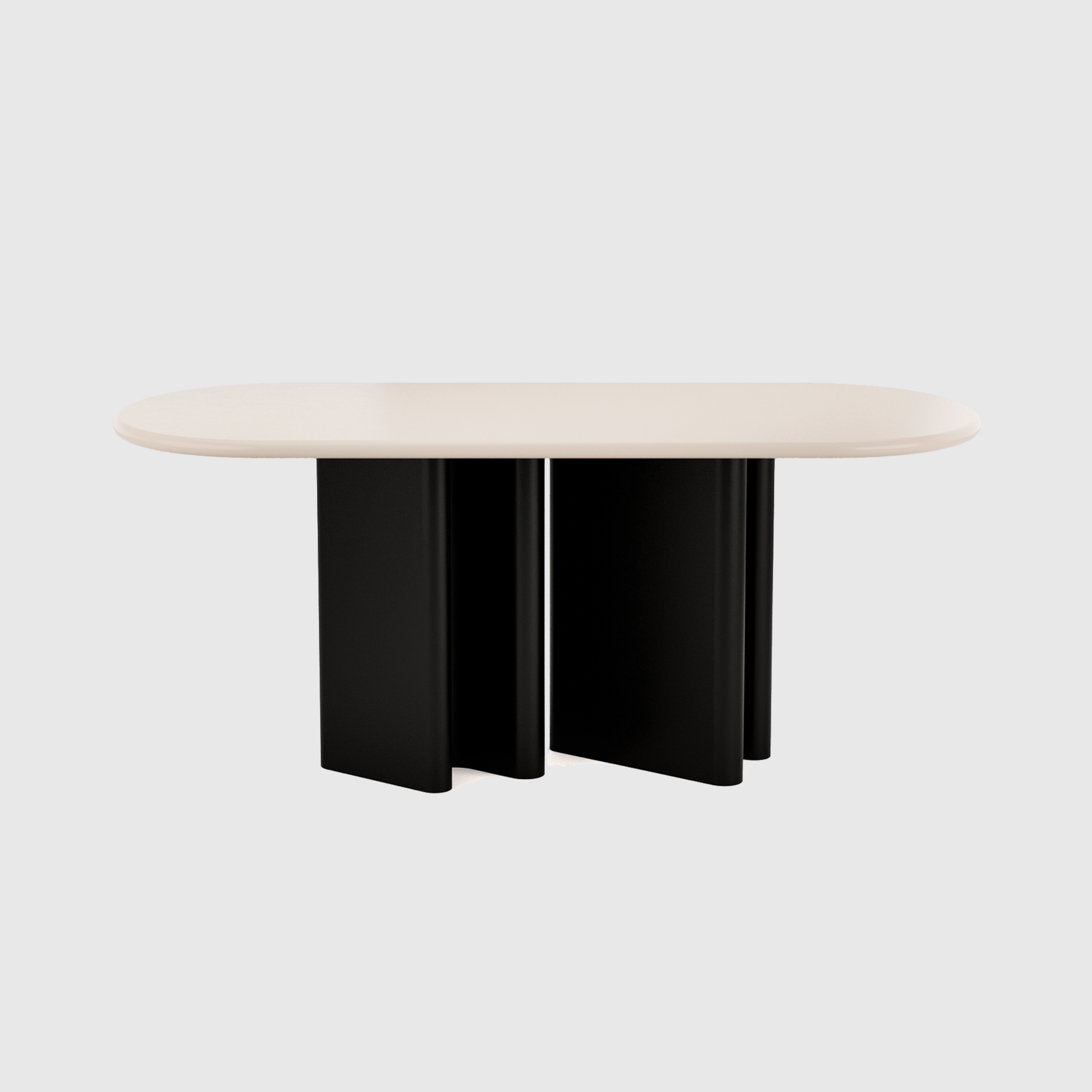 Flow Dining Table - Ivory & Black