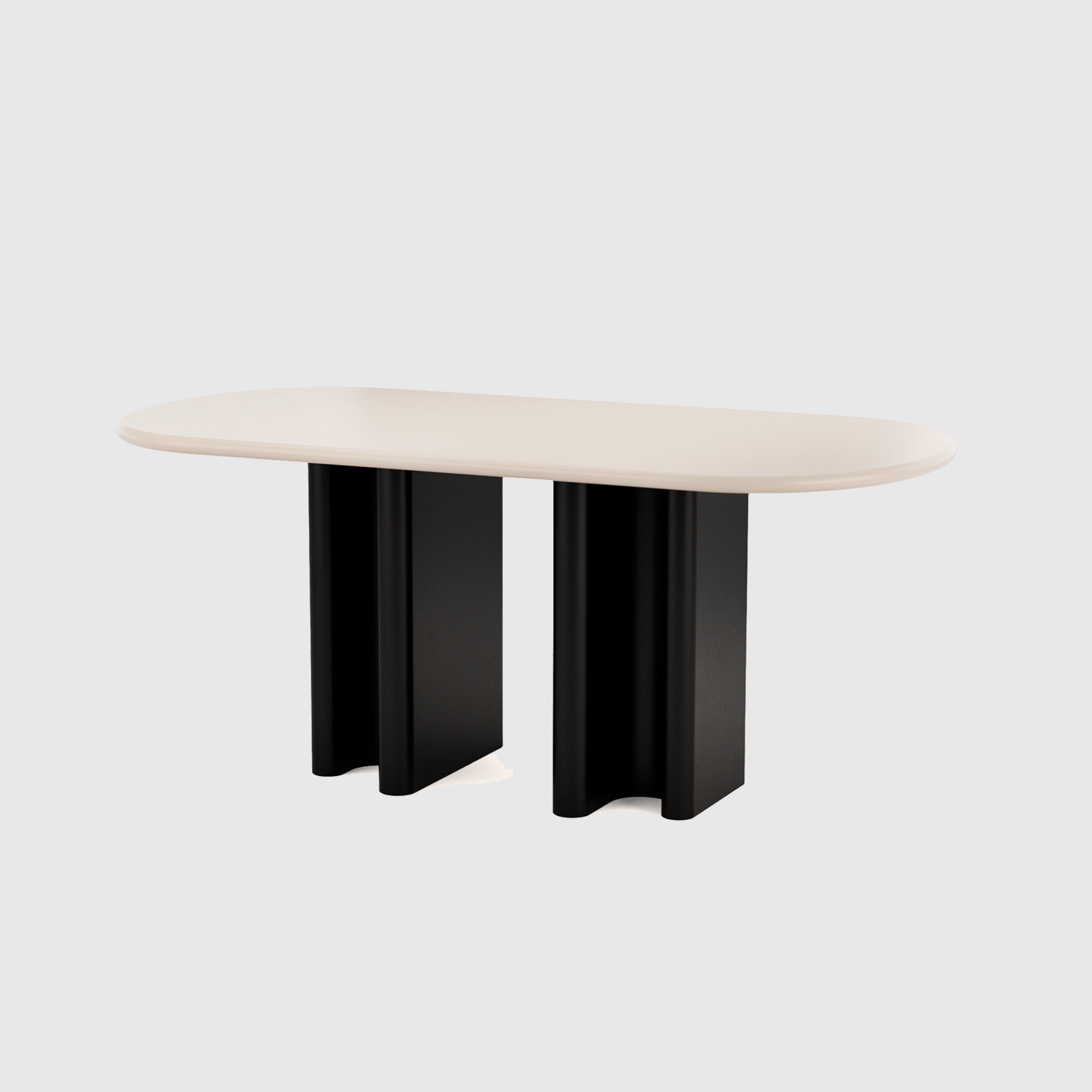 Flow Dining Table - Ivory & Black