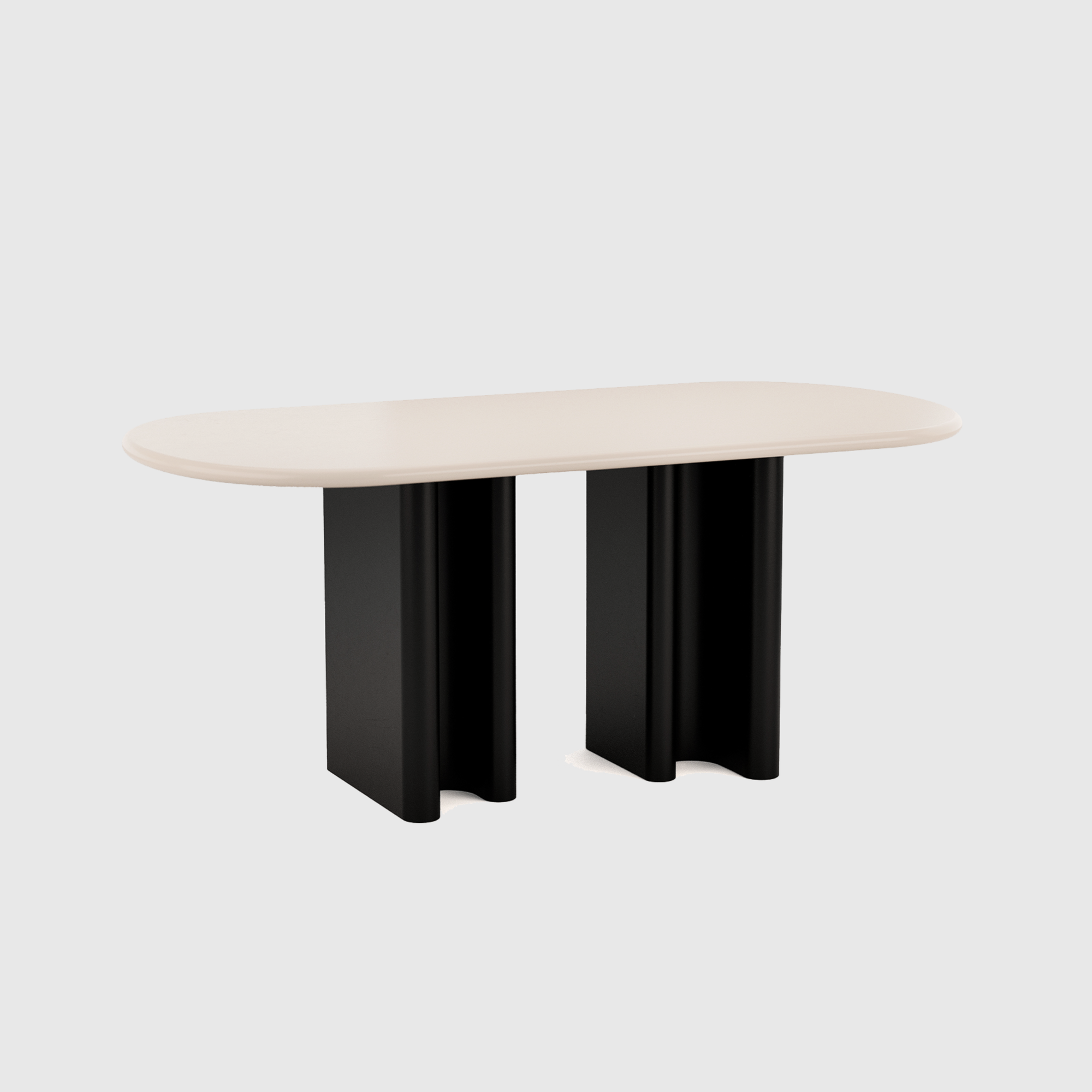 Flow Dining Table - Ivory & Black