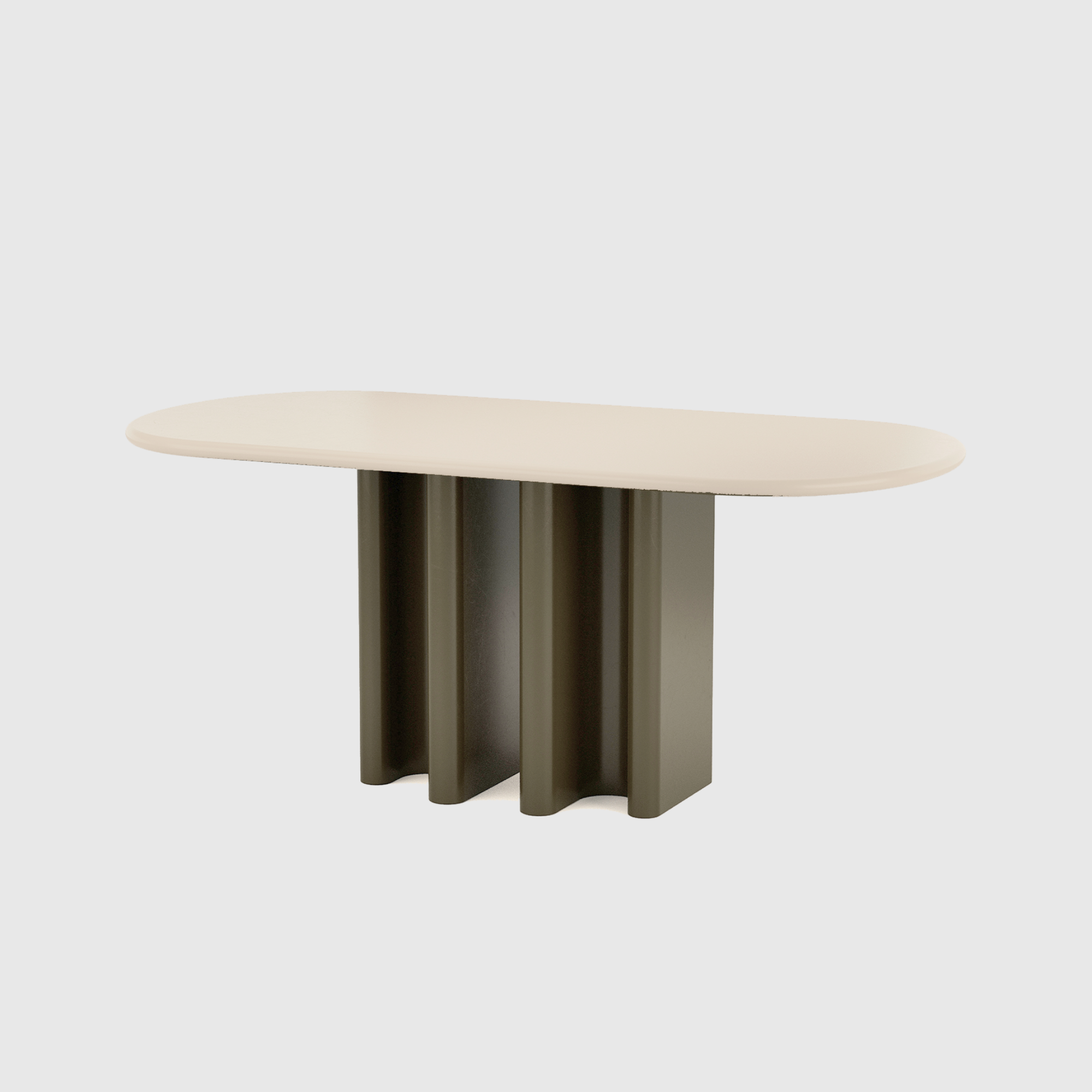 Flow Dining Table - Ivory & Olive
